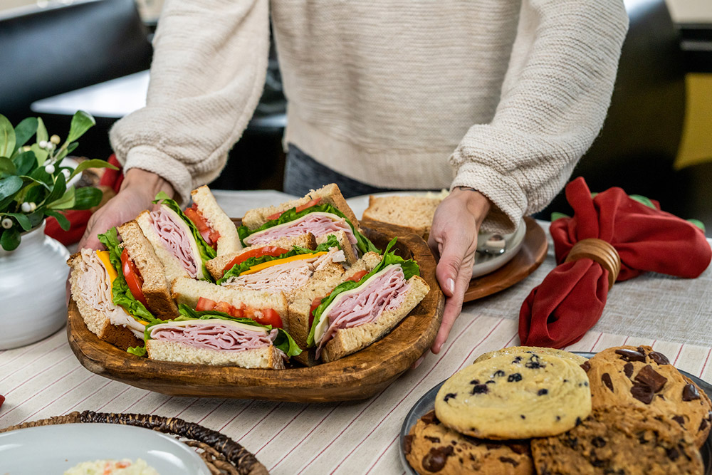 Serving the guests at a catered special event